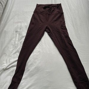 Size 4 Lululemon leggings maroon color